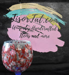 Red and Pink Flower Wine Glass