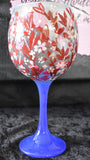 Red and Pink Flower Wine Glass