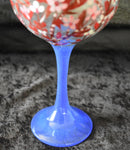 Red and Pink Flower Wine Glass