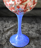 Red and Pink Flower Wine Glass