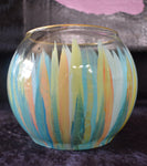 Painted Cracked Glass Vase